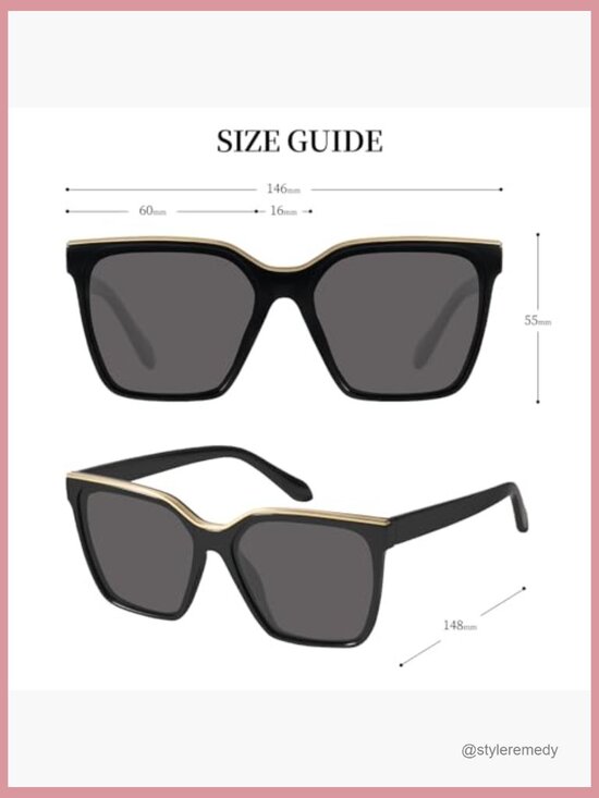 Square Polarized Oversized Sunglasses UV400 Protection Casual Style main image 5